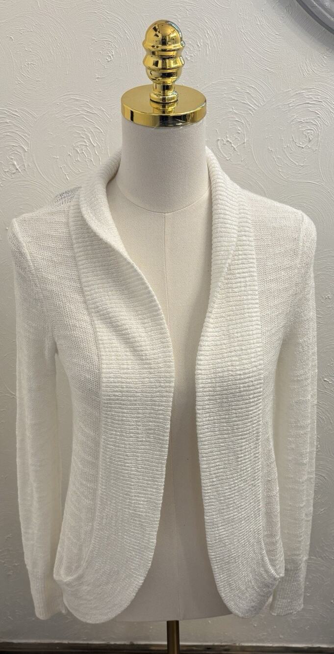 Lilly Pulitzer Amalie Cardigan Women’s Small White Long Sleeve Open Lightweight